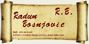 Radun Bošnjović vizit kartica